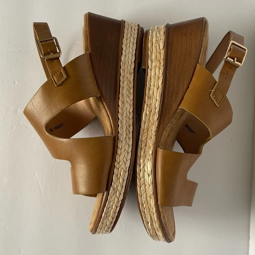Brown‎ Wedge Shoe Size 7W